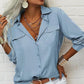 ⏳Limited-time 50% off⏰Women's Solid Lapel Long Sleeves Button-Down Shirt👔