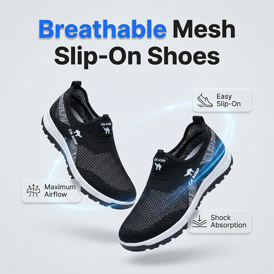 Zapatos para Caminar de Malla Transpirable sin Cordones para Hombre