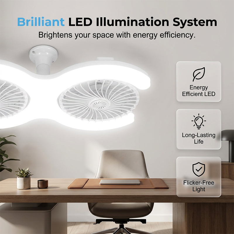 💡🌀 ¡50% OFF! Ventilador de Techo LED Doble Cabeza con Luz – 2 cabezas independientes, 3 velocidades y control remoto – Perfecto para habitaciones grandes ✨
