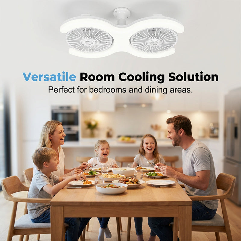 💡🌀 ¡50% OFF! Ventilador de Techo LED Doble Cabeza con Luz – 2 cabezas independientes, 3 velocidades y control remoto – Perfecto para habitaciones grandes ✨
