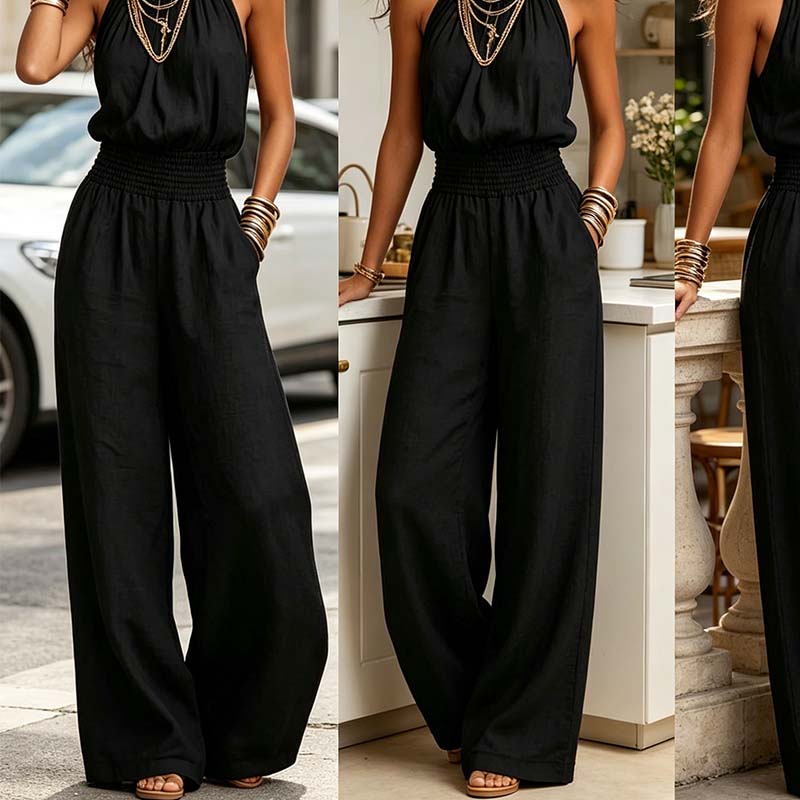 Women's Elegant Backless Halter Jumpsuit