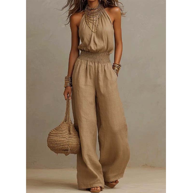 Women's Elegant Backless Halter Jumpsuit