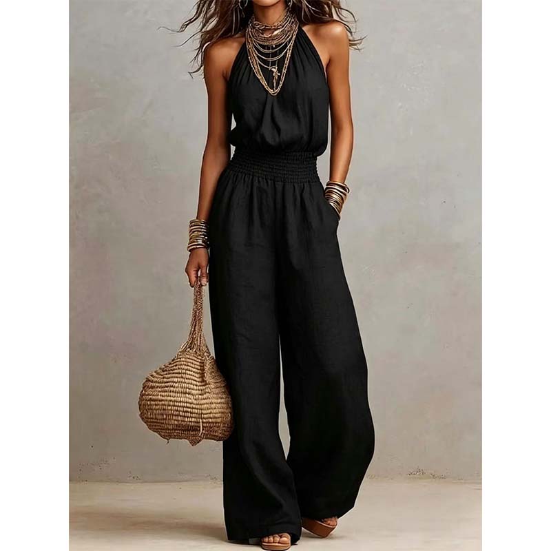 Women's Elegant Backless Halter Jumpsuit