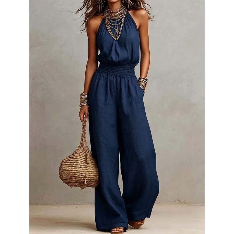 Women's Elegant Backless Halter Jumpsuit