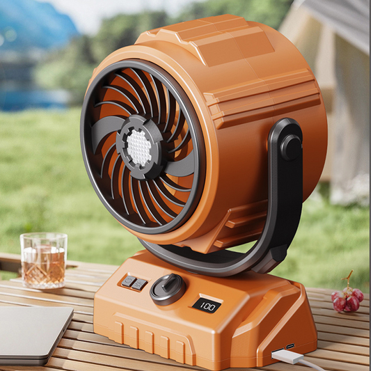 ⏳ Oferta por Tiempo Limitado ⏰ Ventilador Turbo de Camping 100 Velocidades – Recargable y Potente – Compacto, Silencioso y Larga Batería – Perfecto para Tiendas, Autocaravanas o Espacios de Trabajo al Aire Libre 🔋⛺✨