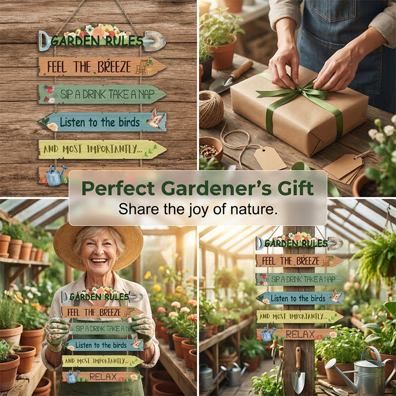 ⏳¡Oferta por tiempo limitado 50% OFF!⏰Placa Decorativa Rústica de Madera para Jardín🏡