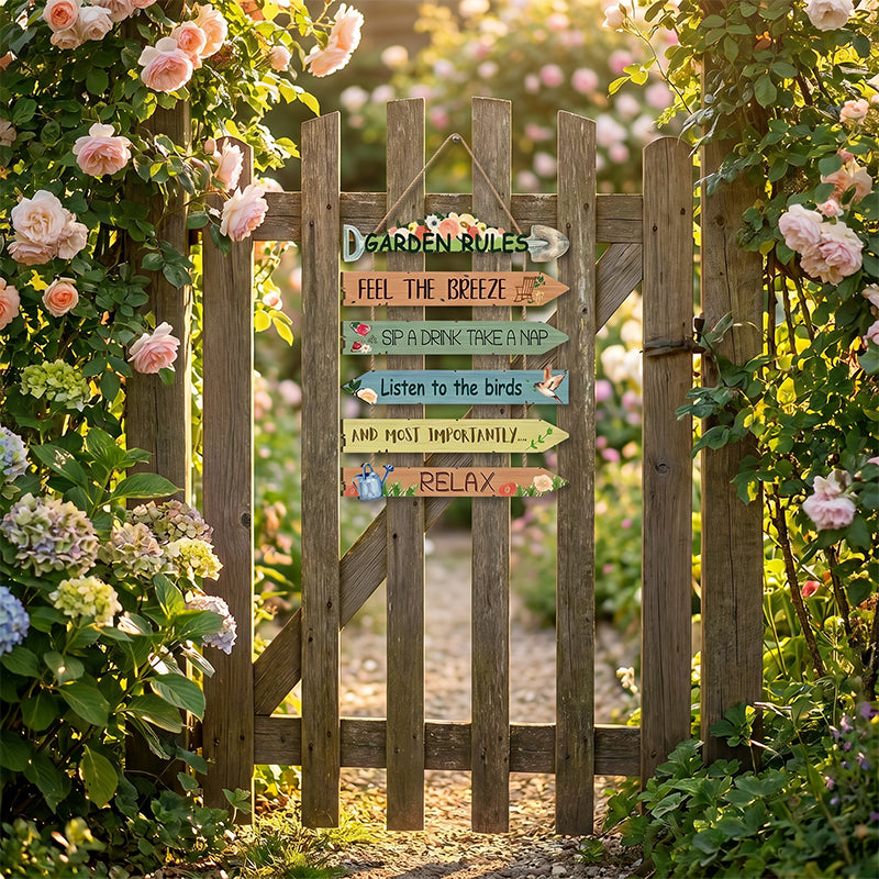 ⏳¡Oferta por tiempo limitado 50% OFF!⏰Placa Decorativa Rústica de Madera para Jardín🏡