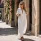 Vestido de maxi de color sólido minimalista para mujer
