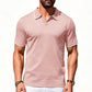 Camiseta Casual de Cuello en V para Hombre con Ribete de Contraste y Manga Corta para Verano