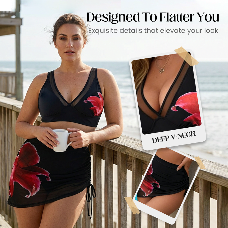 🏖️ ¡OFERTA POR TIEMPO LIMITADO 50% DTO! 🌊 Bikini de Malla Fruncida – Lazos Laterales, Parte Inferior Fruncida, Ajuste Favorecedor ✨