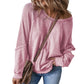 Camiseta casual de manga larga y cuello redondo para mujer