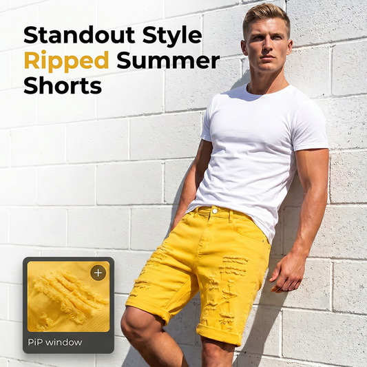 Shorts Casuales de Verano Rotos para Hombre