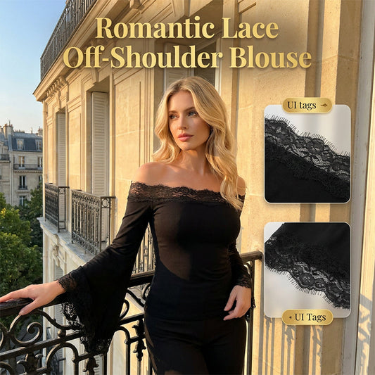 👚 ¡50% DTO. AHORA! 🖤 Camiseta Chic Negra de Ajuste Slim con Hombros Descubiertos y Manga Acampanada para Mujer – Suave y elástica – Perfecta para fiestas, citas o looks casuales chic ✨🌸