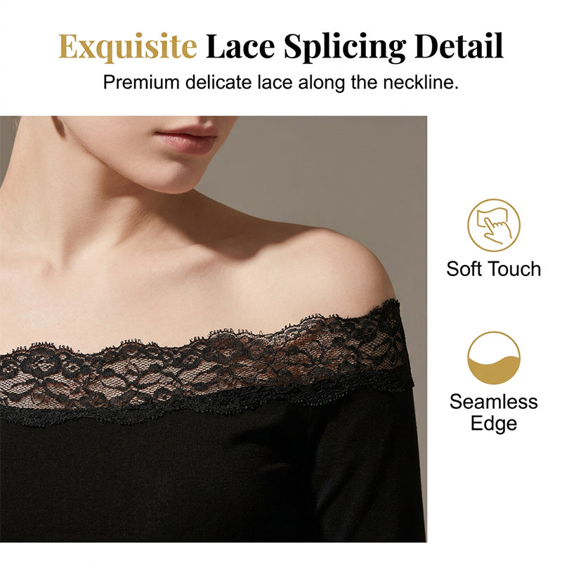 👚 50% OFF NOW! 🖤 Women's Chic Black Slim Fit Off-Shoulder Flare Sleeve T-Shirt – Soft & stretchy – Perfect for parties, date nights or chic casual looks ✨🌸