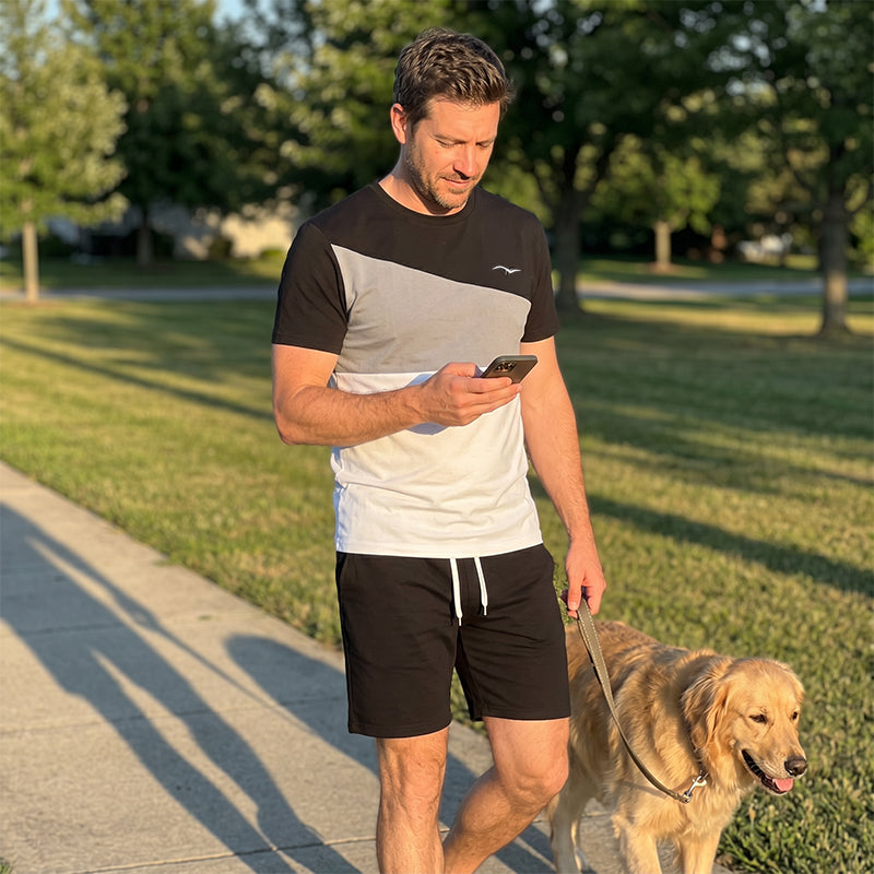 👕 50% OFF NOW! 🎨 Men's Color-Block T-Shirt & Shorts Set – Soft cotton & breathable – Perfect for summer, sports or lounging – stylish and comfortable 🩳✨