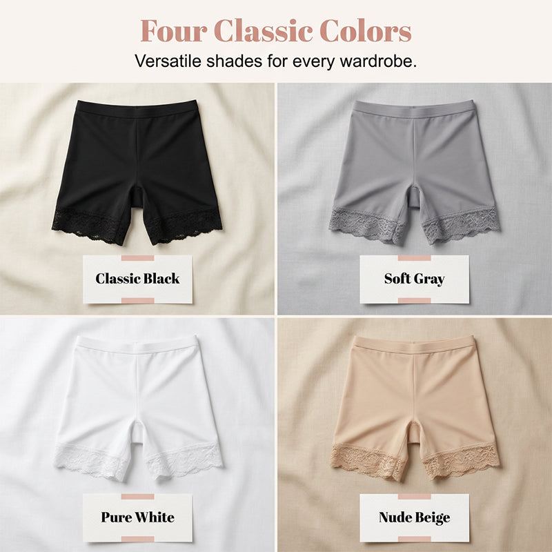 Pantalones cortos de seguridad de cintura alta de las mujeres con encaje cortos de control del vientre
