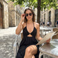 Vestido de verano sexy con cuello en V para mujer