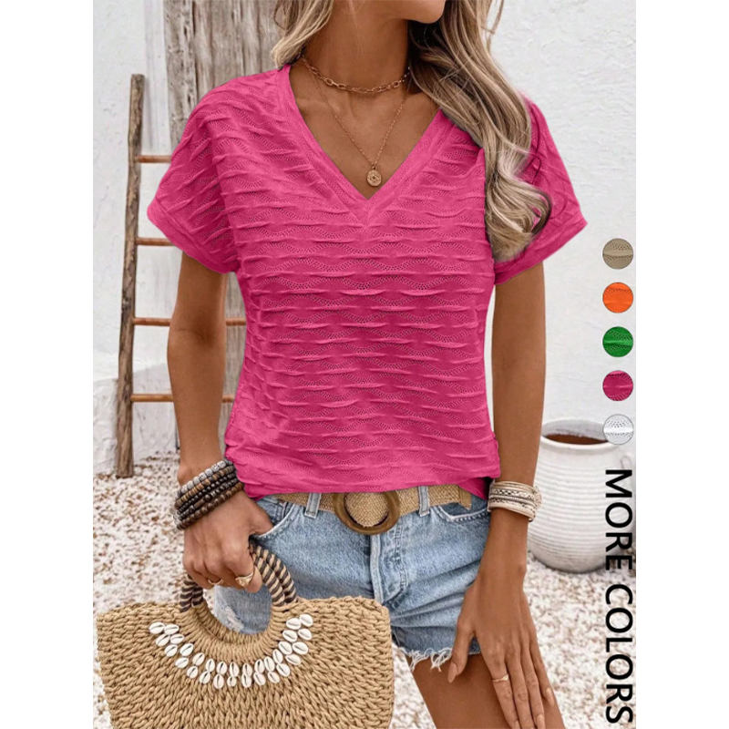 ⏳Limited-time 50% off⏰Women's Elegant Short Sleeve V-Neck Top👚