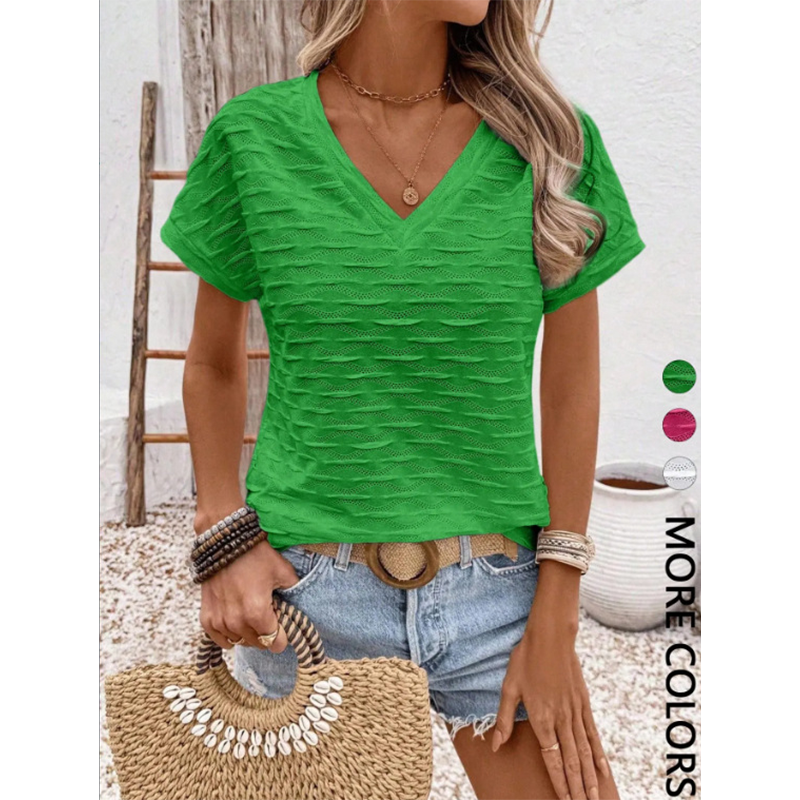⏳Limited-time 50% off⏰Women's Elegant Short Sleeve V-Neck Top👚