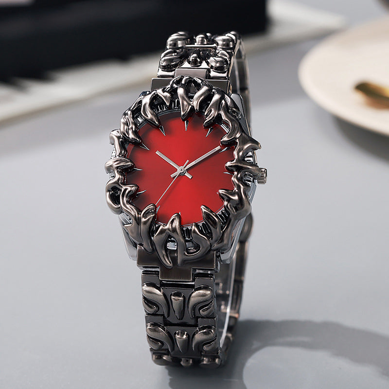 ⌚ LIMITED-TIME 50% OFF! ✨ Creative Claw-Shaped Quartz Watch for Men – Red Dial, Sculptural Bracelet, Statement Style 🔥