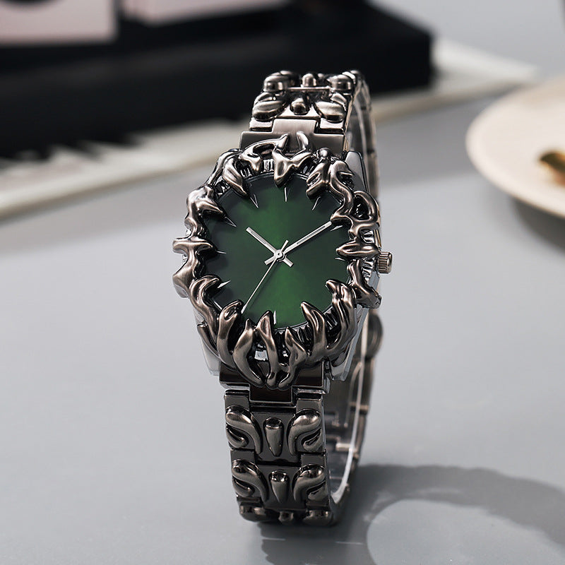 ⌚ LIMITED-TIME 50% OFF! ✨ Creative Claw-Shaped Quartz Watch for Men – Red Dial, Sculptural Bracelet, Statement Style 🔥