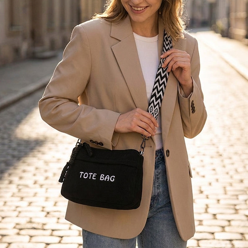 👜 LIMITED-TIME 50% OFF! ✨ Women's Vintage Large-Capacity Crossbody Bag – Ribbed Fabric, Multi-Zip, Geometric Strap 🌿