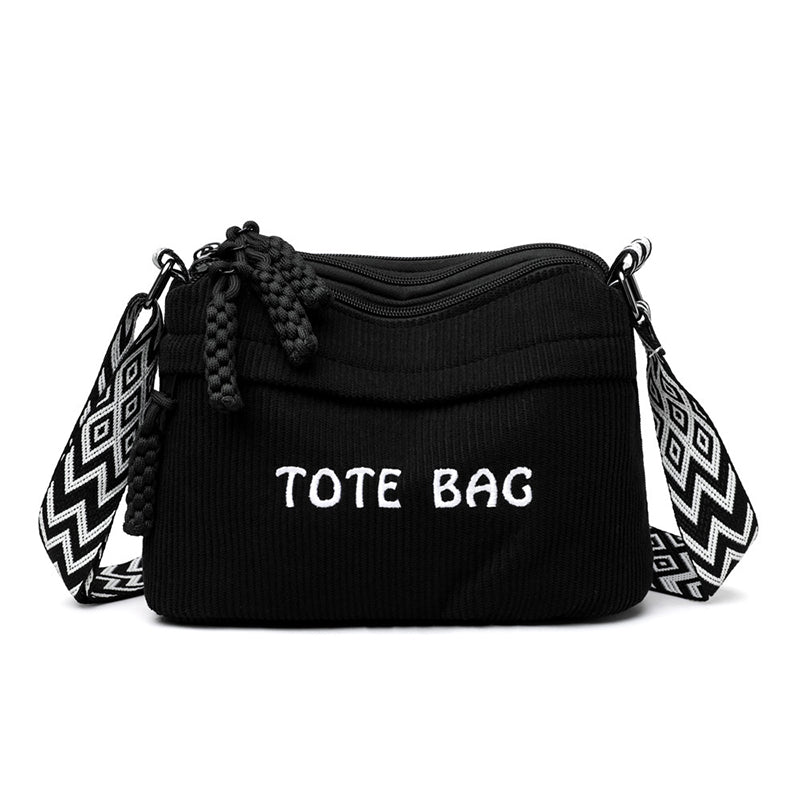 👜 LIMITED-TIME 50% OFF! ✨ Women's Vintage Large-Capacity Crossbody Bag – Ribbed Fabric, Multi-Zip, Geometric Strap 🌿
