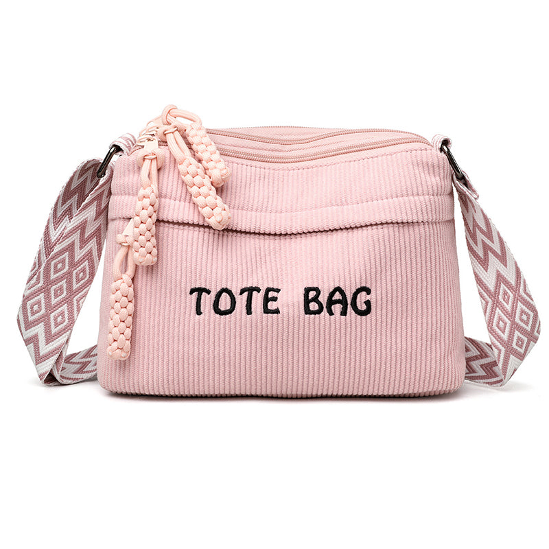 👜 LIMITED-TIME 50% OFF! ✨ Women's Vintage Large-Capacity Crossbody Bag – Ribbed Fabric, Multi-Zip, Geometric Strap 🌿