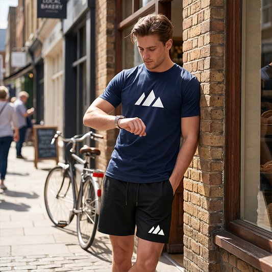 👕 LIMITED-TIME 50% OFF! ✨ Men's Short Sleeve T-Shirt & Drawstring Shorts Set – Geometric Print, Breathable, Versatile 🔥