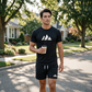 👕 LIMITED-TIME 50% OFF! ✨ Men's Short Sleeve T-Shirt & Drawstring Shorts Set – Geometric Print, Breathable, Versatile 🔥