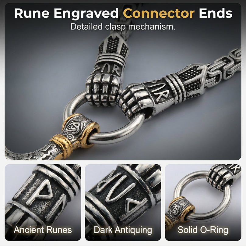 🎉 2026 Sale — Over 51,000 Sold! ⚡ Viking Thor Hammer Pendant Necklace – Stainless Steel Byzantine Chain 🛡️