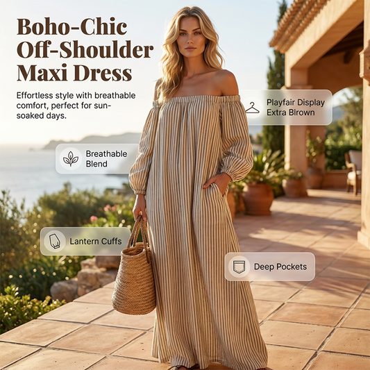 Vestido Maxi con manga de linterna para mujer