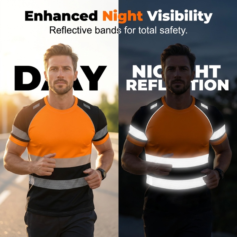 ⏰¡Oferta de Verano 50% OFF!!👕 Playera Deportiva de Bloques de Color Fluorescente para Hombre – Alta Visibilidad, Transpirable, Para Correr y Entrenar ✨