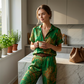 Conjunto Casual de Blusa de Manga Corta y Pantalón para Mujer