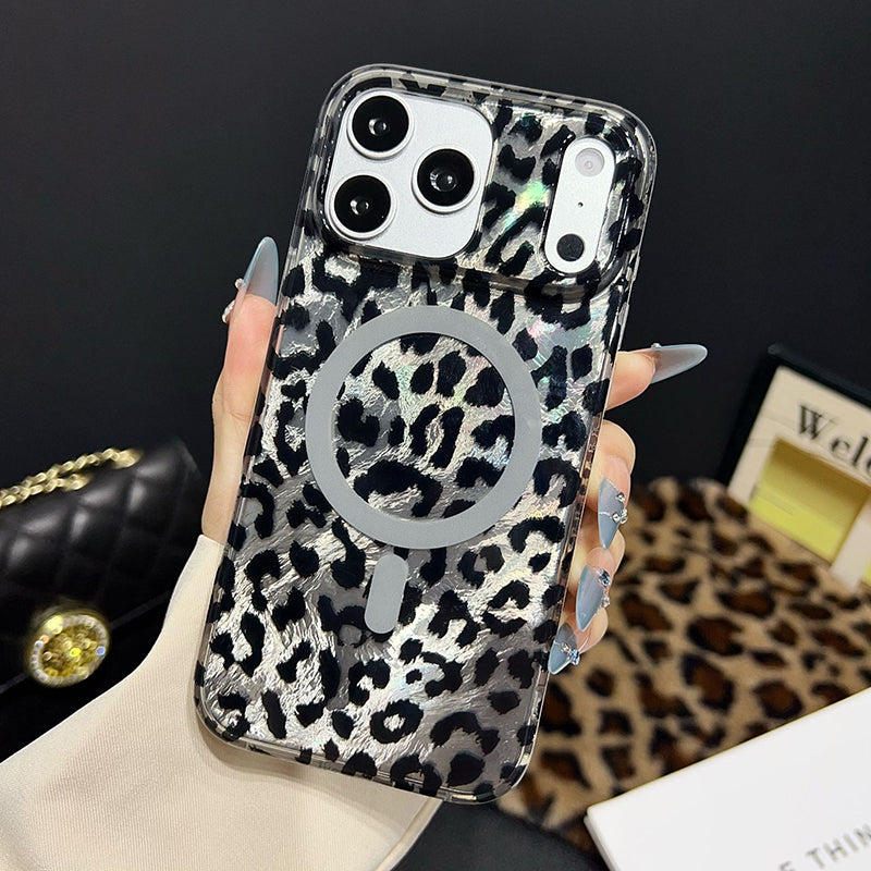 Funda para iPhone con Estampado de Leopardo Magnética