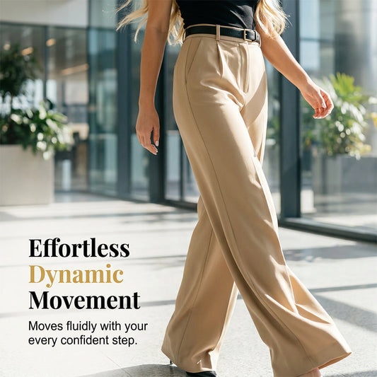 👖 ¡50% OFF POR TIEMPO LIMITADO! ✨ Pantalones de Pierna Ancha con Caída – Cintura Alta, Tela Fluida, Efecto Alargador 🌿
