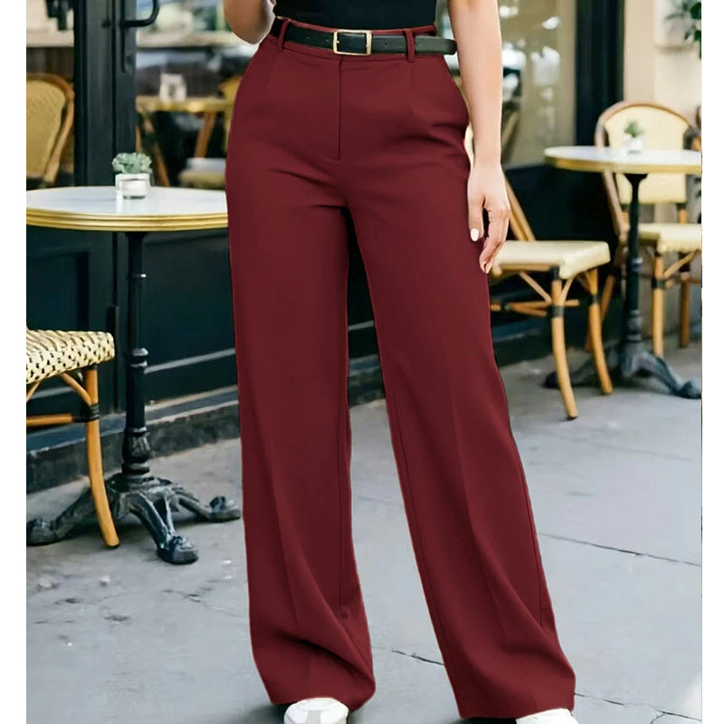 👖 ¡50% OFF POR TIEMPO LIMITADO! ✨ Pantalones de Pierna Ancha con Caída – Cintura Alta, Tela Fluida, Efecto Alargador 🌿