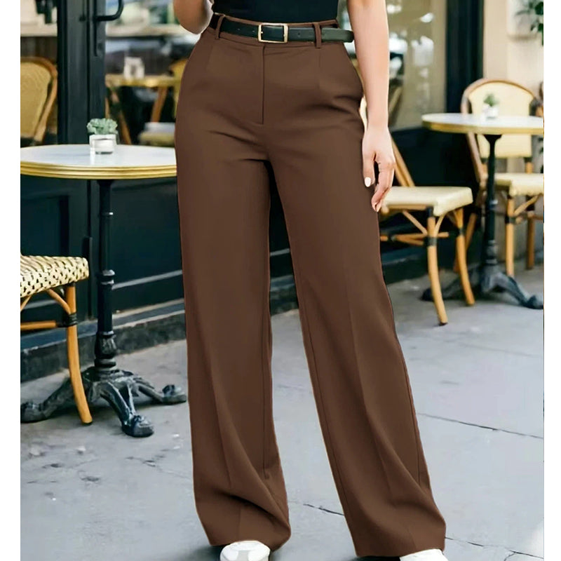 👖 ¡50% OFF POR TIEMPO LIMITADO! ✨ Pantalones de Pierna Ancha con Caída – Cintura Alta, Tela Fluida, Efecto Alargador 🌿
