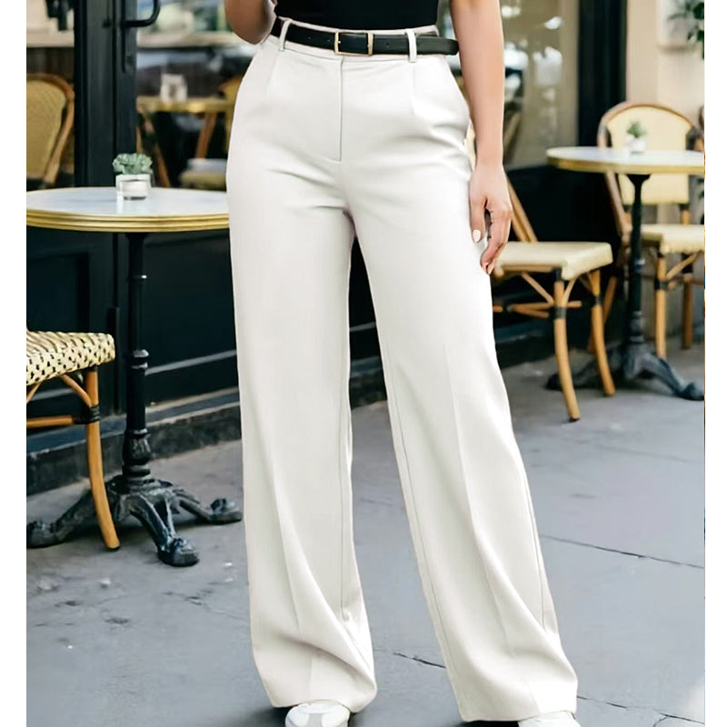 👖 ¡50% OFF POR TIEMPO LIMITADO! ✨ Pantalones de Pierna Ancha con Caída – Cintura Alta, Tela Fluida, Efecto Alargador 🌿