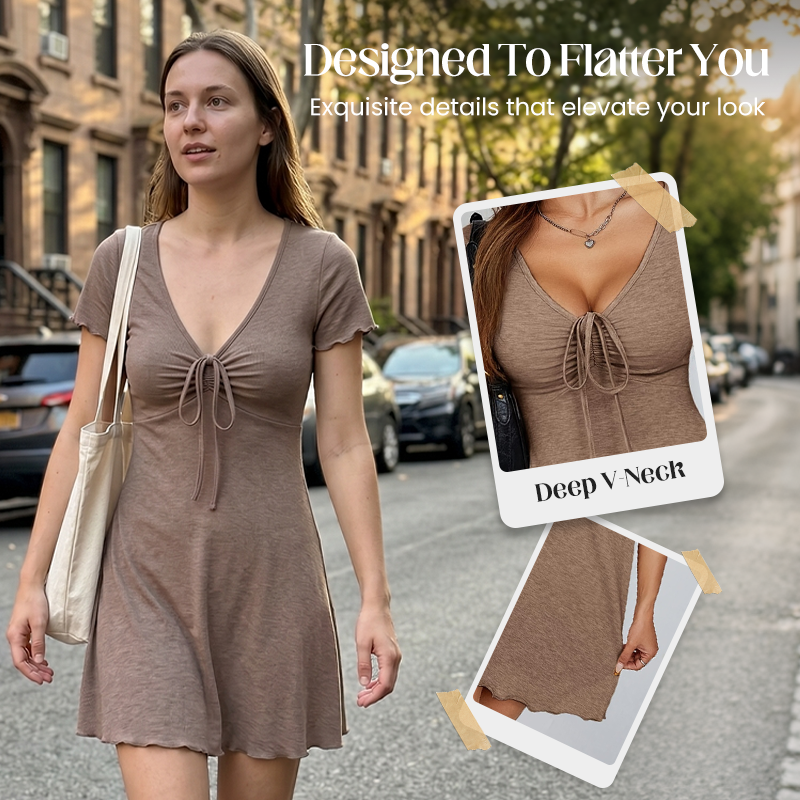 📢🔥LIMITED-TIME 50% OFF!⏰Women's V-Neck Bodycon Mini Dress