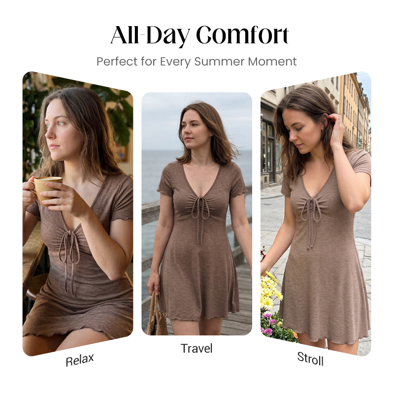 📢🔥LIMITED-TIME 50% OFF!⏰Women's V-Neck Bodycon Mini Dress