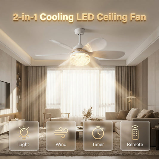 Ventilador de techo LED refrigerante 2 en 1