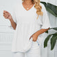 👕 LIMITED-TIME 50% OFF! ✨ Women's V-Neck Short Sleeve Casual Blouse – Ruffle Sleeves, Relaxed Fit, Versatile 🌸