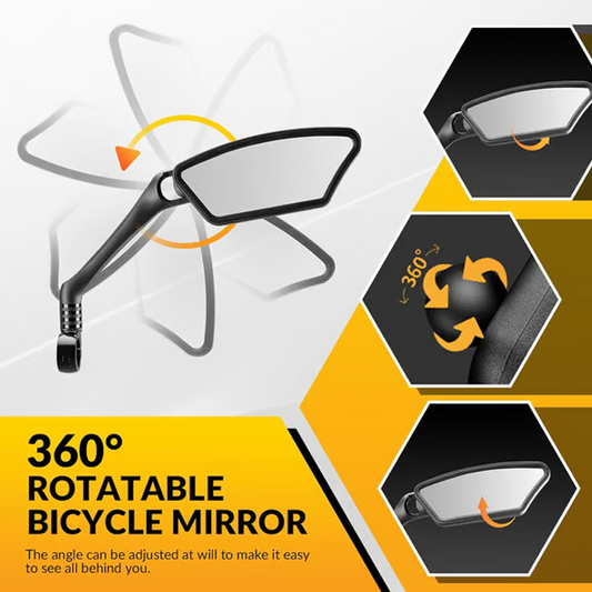 ⏳Oferta por Tiempo Limitado⏰Espejo Retrovisor de Bicicleta Giratorio 360° – Brazo Amortiguador, Resistente a la Intemperie, Montaje Universal 🛡️