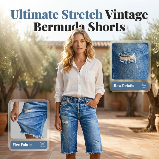 ⏳¡50% OFF por Tiempo Limitado!⏰ Shorts Bermuda de Mezclilla Desgastada Casual para Mujer👖