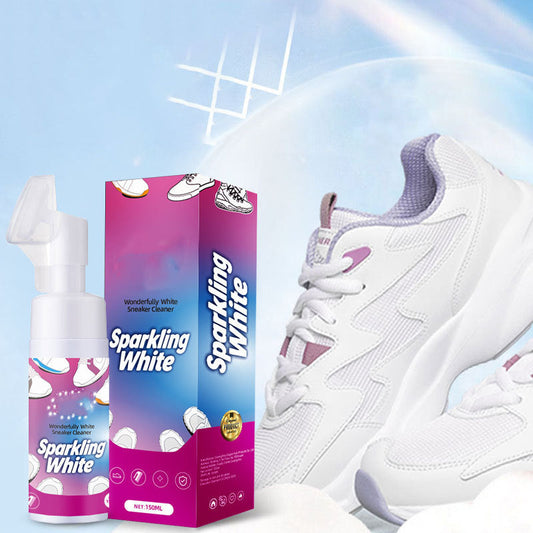 Waterless Foam White Shoe Cleaner with Brush