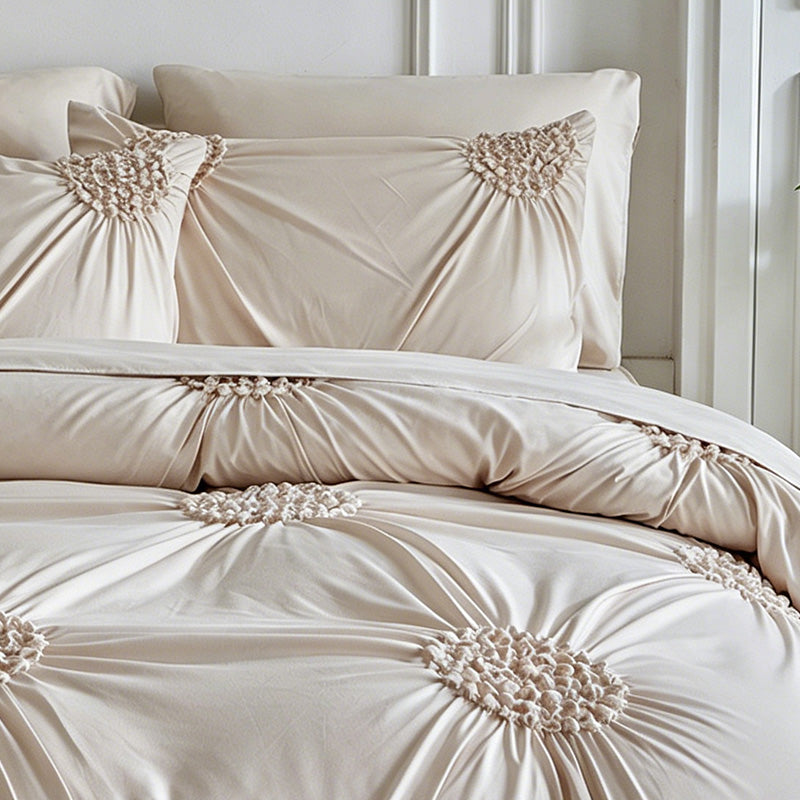 📢📢 ¡50 % de descuento! ⏰🎁 Elegante juego de ropa de cama con un sofisticado diseño plisado: comodidad con estilo para tu dormitorio🛏️✨