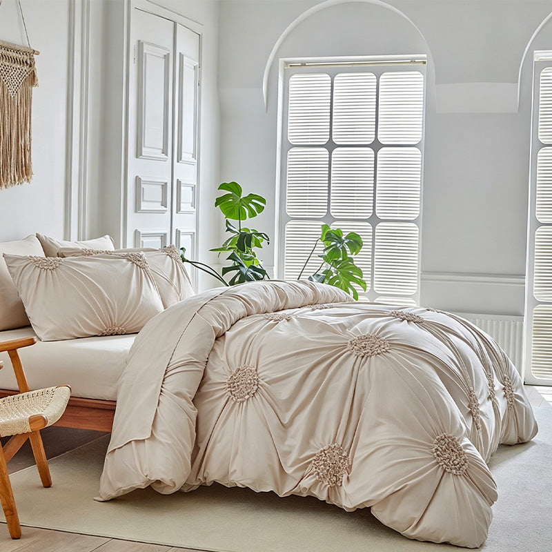 📢📢 ¡50 % de descuento! ⏰🎁 Elegante juego de ropa de cama con un sofisticado diseño plisado: comodidad con estilo para tu dormitorio🛏️✨