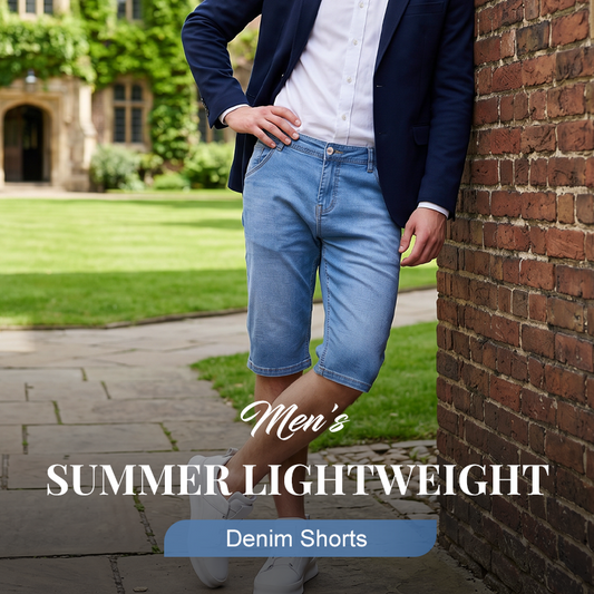 Pantalones cortos de denim ligeros de verano para hombre