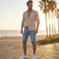 Pantalones cortos de denim ligeros de verano para hombre